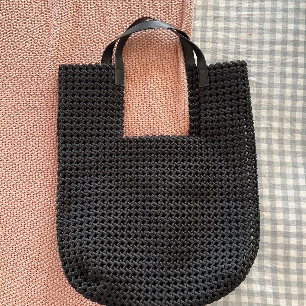 Black Woven Tote Bag